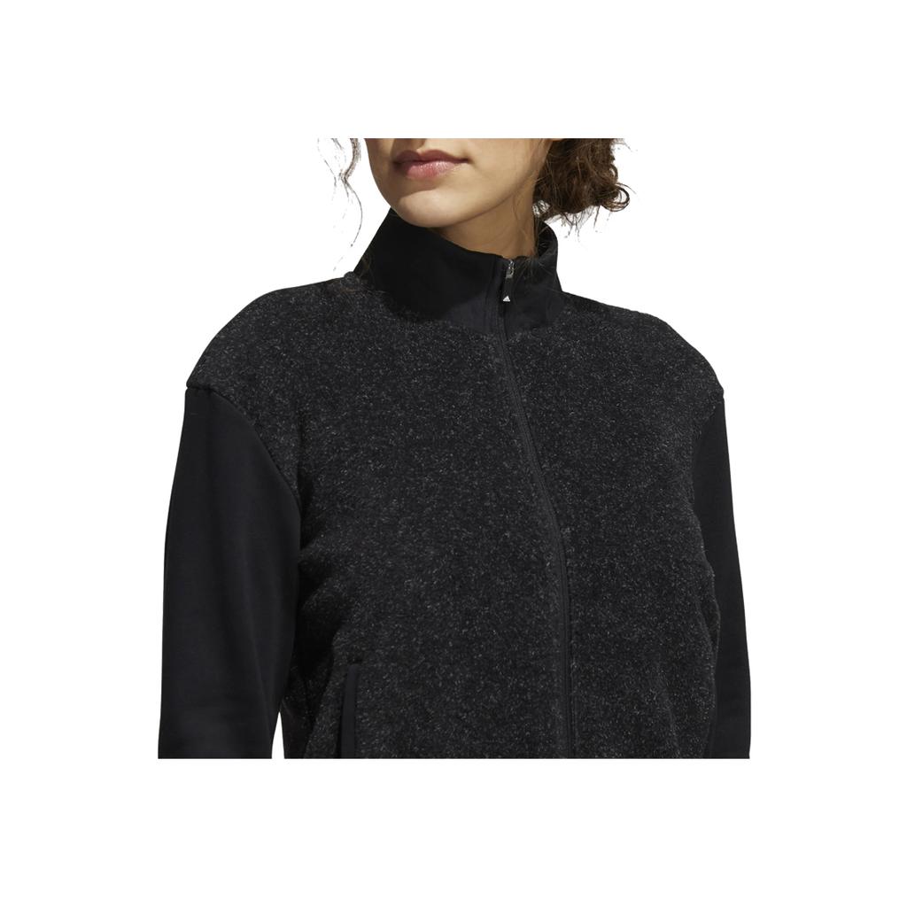 Adidas Solid Color Spliced Stand Collar Zip Jacket Women Jackets Black GR3560
