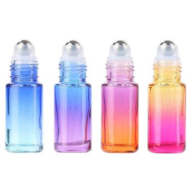 Glass Roll On Bottles 10ml Gradient Color Empty Bottle Roller Ball For Essential Oil Travel Kit