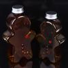 1 Pcs Christmas Gingerbread Man Candy Jar Sealed Plastic Juice Drink Bottle Xmas Party  Year Gingerbread Man Drink Container