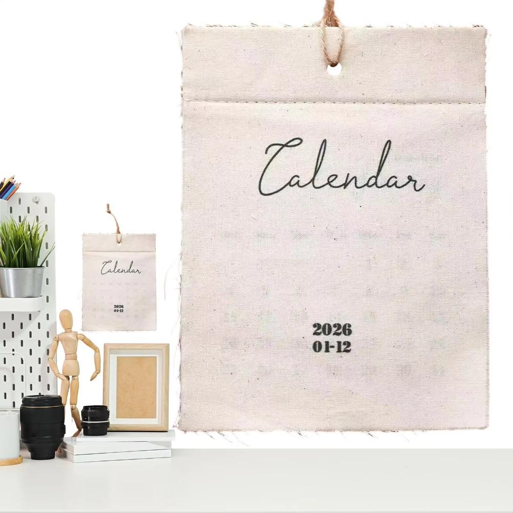 12-Month Reusable Textile Planner Eco-Friendly Wall Hanging Decor  Students