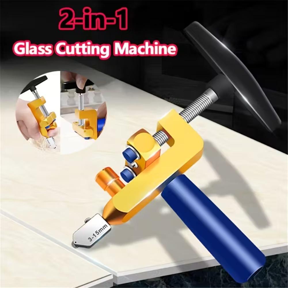 Portable Glass Tile Cutter with Knife Wheel Diamond Roller Breaker Opener Tool for Professional Use