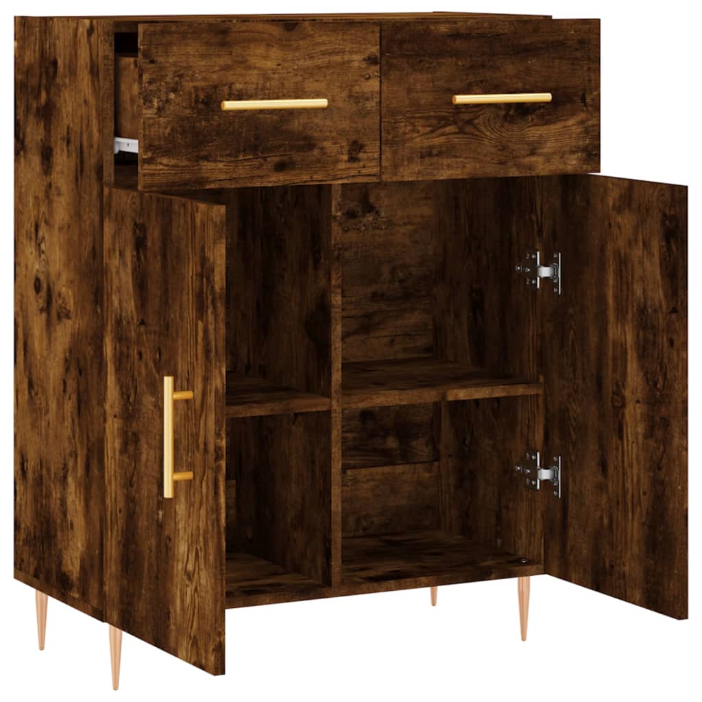 Sideboard Smoked Oak 69.5x34x90 cm Engineered Wood\