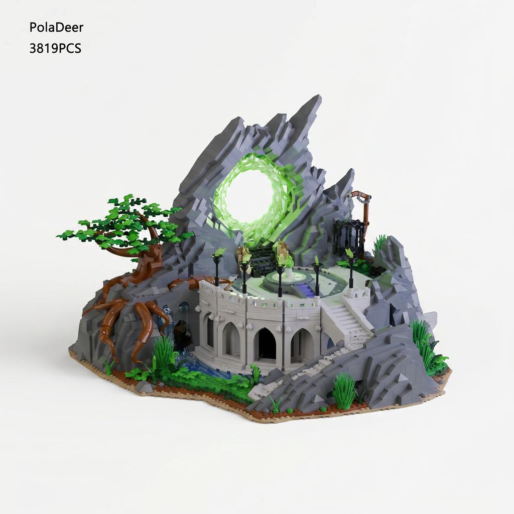 PolaDeer DIY 3819PCS MOC The Portal of Shadows Mountain architecture Building Block Assembly Model Toy Birthday Gift