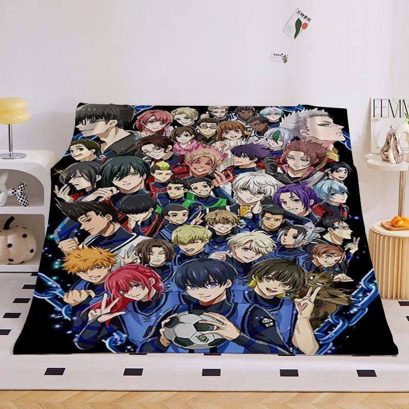 Anime Flannel Blanket Sofa B-Blue Lock Microfiber Bedding King Size Warm Winter Bed Fleece Camping Nap Fluffy Soft Blankets