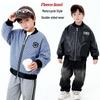 Boys' Reversible PU Leather Biker Jacket