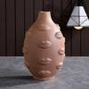 Nordische Keramik-Gesichtsvase Modernes Wohnzimmer Lippenblume Leichter Luxus Ausdruck Halbes Gesicht Dekoration Heimdekorationszubehör