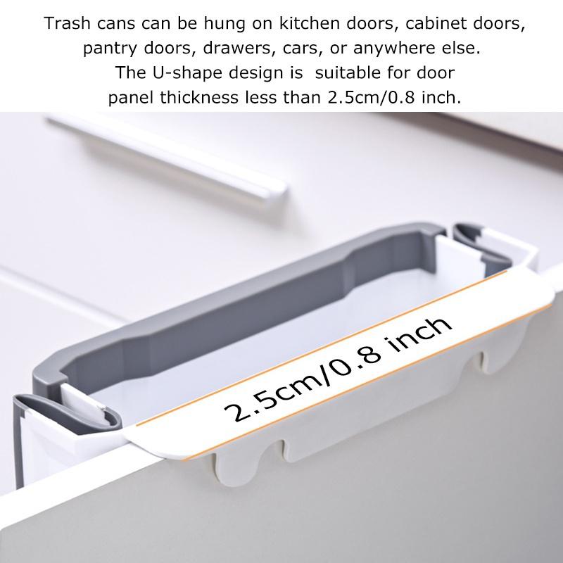 Wall-Mounted Folding Trash Can Kitchen Cabinet Door Hanging Trash Can Bathroom Trash Storage Rack Car Folding Trash Can Trash Storage Tool