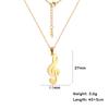 Teamer Stainless Steel Necklace for Women Music Note Instrument Guitar Pendant Charms Gold Plated Fashion Jewelry Romantic Gift