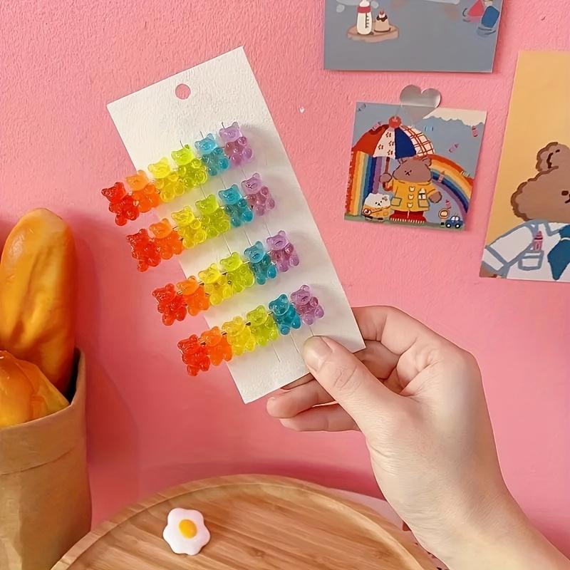 Jelly Bear Hair Clip | Multi-Color Plastic Duckbill Clips for Women | Cute & Durable Hair Accessories with Glossy Finish | Ideal for Styling