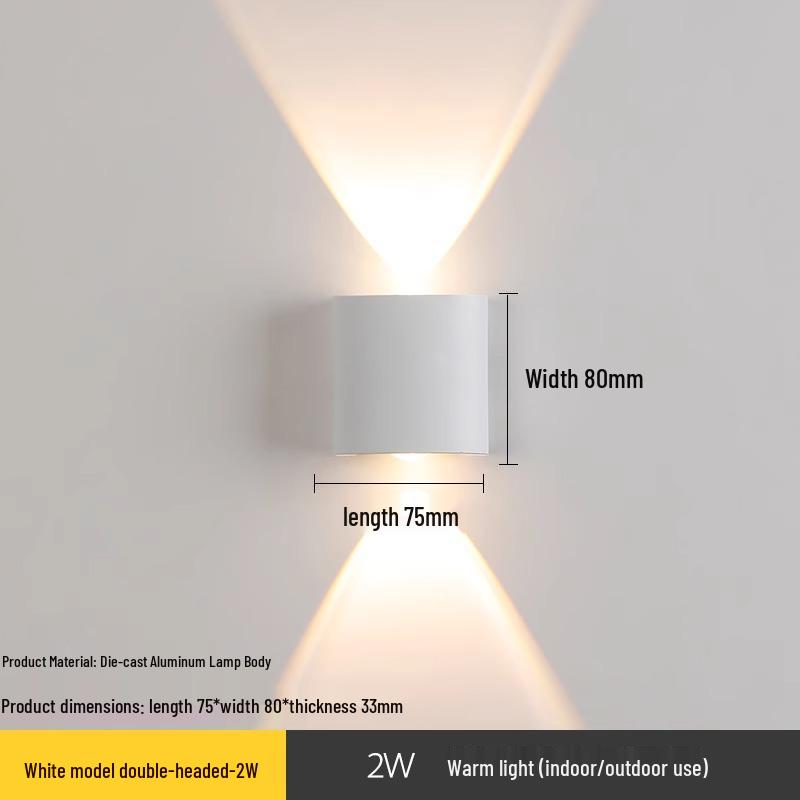 Ultra-Thin LED Waterproof Wall Light: Balcony, Hallway, Staircase, Corridor Spotlight with Colorful Single-Head Design for Bedside or KTV.