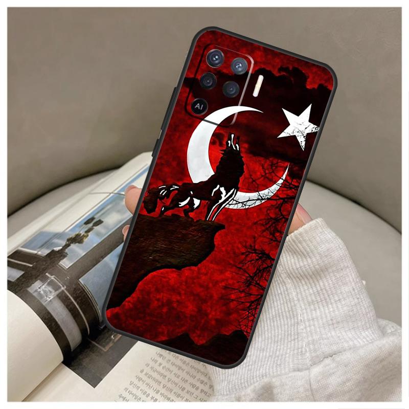 Turkey Turkish Flag For OPPO A79 A58 A78 A98 A15 A16 A76 A96 A17 A77 A52 A72 A5 A9 A94 A74 A57S A53S A54S Case