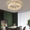 Bymaocar Modern Flush Mounted Round Crystal Chandelier LED Ceiling Light Pendant Lamp Fixture 110V Ideal Gift Fit 15-20m² Area