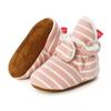 Scarpe calde a righe autunnali e invernali per bambini con suola morbida per camminare per neonati e bambini in età prescolare di età 0-1 anno possono indossare scarpe di cotone