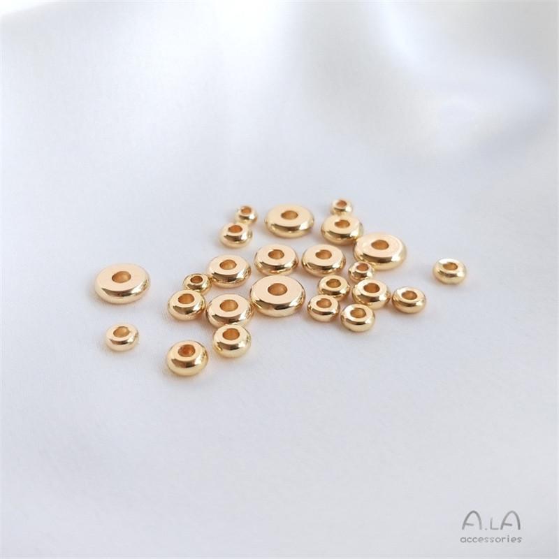 

14K Gold Filled Round Spacer Beads: Flat Disc, Color Retention, Ideal for DIY Bracelets and Handmade Jewelry. 3mm (10 beads)