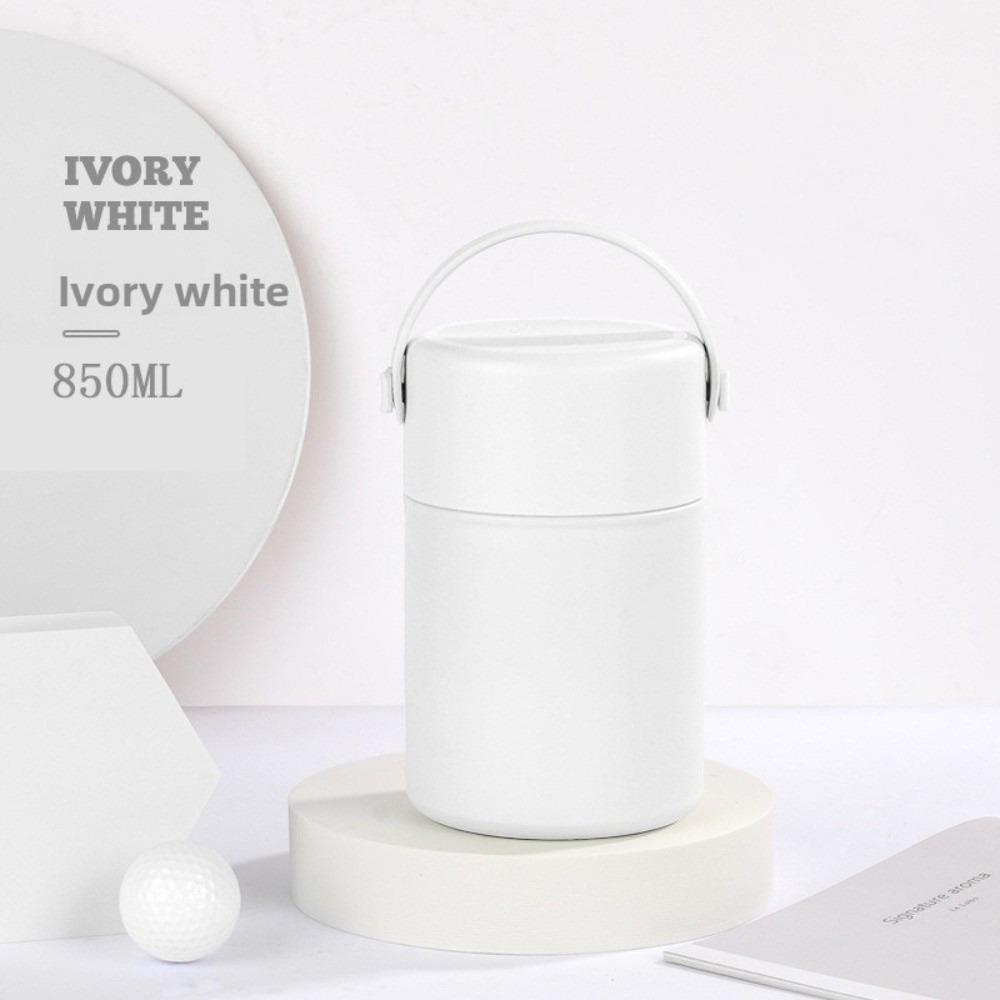 

Stainless Steel Stewing Cup Large Capacity Vacuum Insulated Container New Lunch Box 850ml white