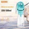Portable Dog Cat Water Bottle with Attached Food Dispenser Perfect for Busy Pet Parents
