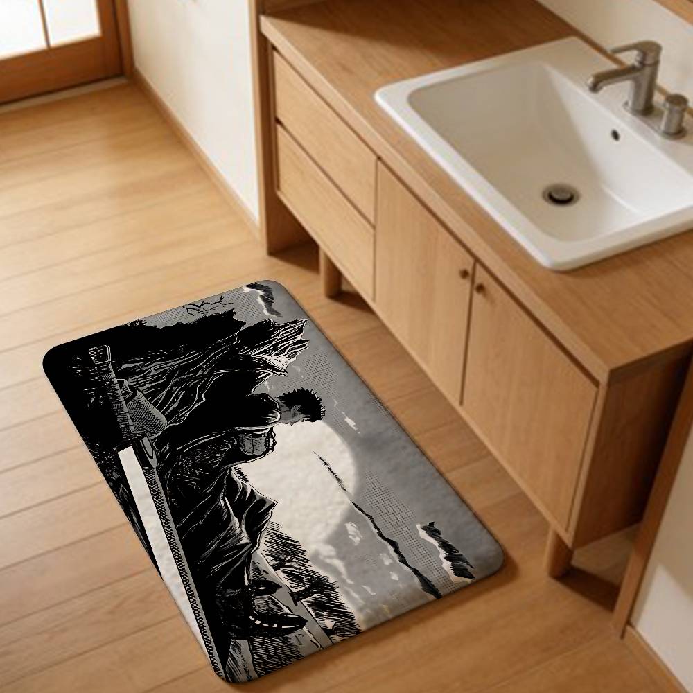 Berserk Guts Hot Anime Entrance Door Mat Washable Non-Slip Living Room Sofa Chairs Area Mat Kitchen Welcome Doormat