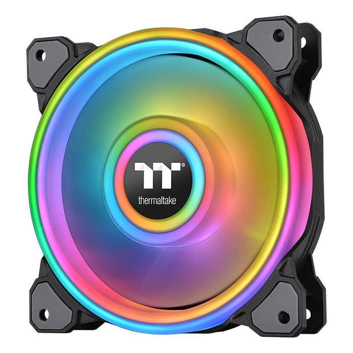 Refroidisseur - THERMALTAKE - RIING QUAD 12 RGB - 12 cm - Noir, Blanc - Éclairage RGB
