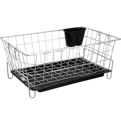Stainless Steel Dish Drainer with Drain Tray | Detachable Cutlery Stand | Utensil Drying Basket Stand