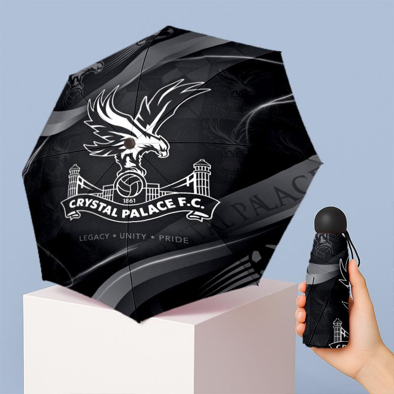 Crystal Palace Football Pattern Printed Mini 5 Folds 8 Ribs Compact Umbrella Windproof Waterproof Lightweight Portable Folding