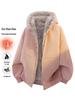 Unisex American Style Mountain Eagle Fur Collar Hooded Winter Coat - Thick Velvet Lined for Warmth and Cold Protection