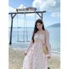 Pink Floral Dress, Gentle Temperament, Sleeveless Waist Long Suspender Skirt (single Skirt), Mind Taking Pictures Carefully