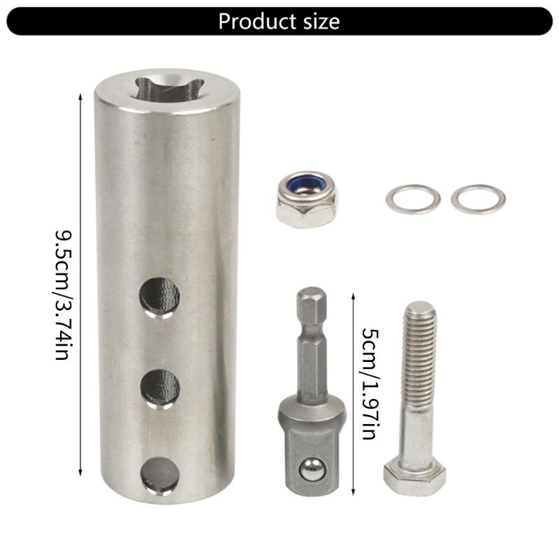 Stainless Steel Trailer Jacks Drill Adapter For 1In Jacks Drive Shafts Includes 1/2Inch Socket Adapter Bit