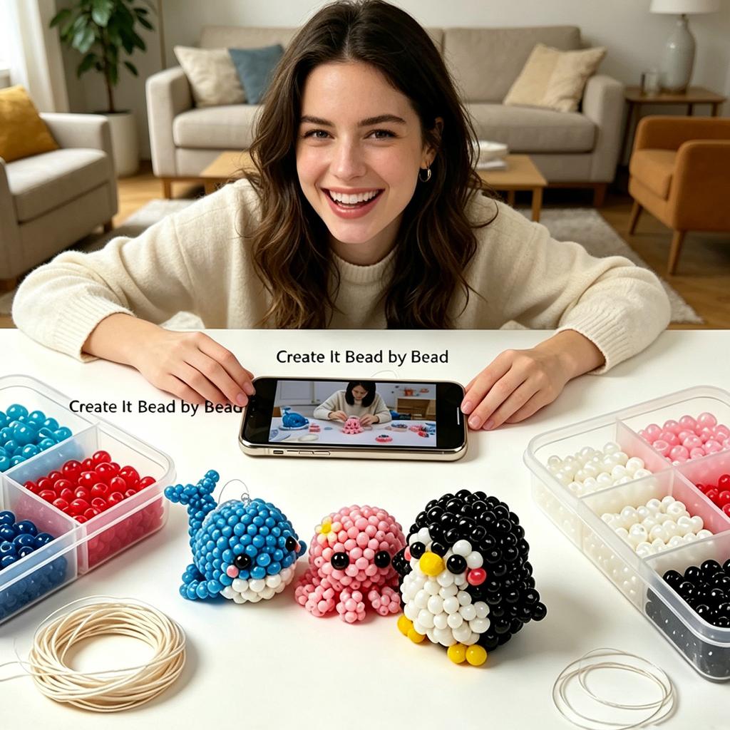 DIY Perlen Bastelset Enthält Verschiedene Perlen und Anleitung für Handgemachte Schmuck-Kunstprojekte Geeignet für Kreatives Basteln und Pädagogische Nutzung