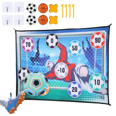 Jeu de fléchettes de football EagleStone, Ensemble 2-en-1, Mural, 150 cm de long, 6 fléchettes, Ballon de football inclus, Entraînement de tir, Jouet de sport, Jeu d'intérieur,