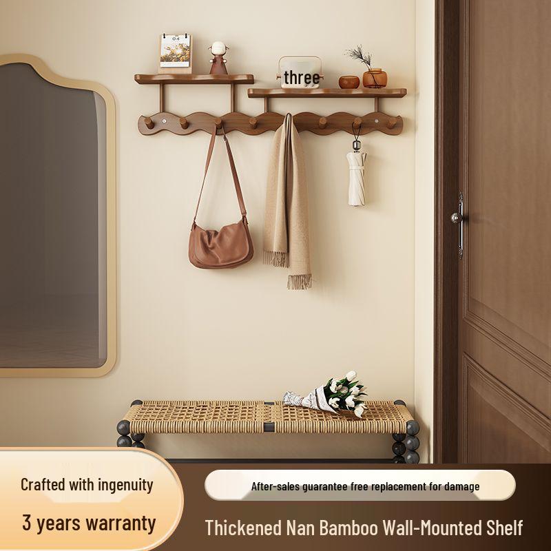 High-Quality Wall-Mounted Entryway Coat Rack with Key Holder and Hanging Hooks for Bags