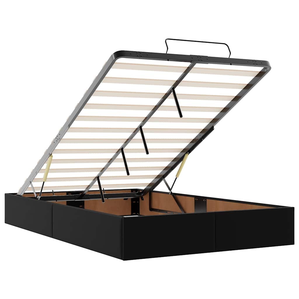 Ottoman Bed without Mattress Black 120x200 cm Faux Leather