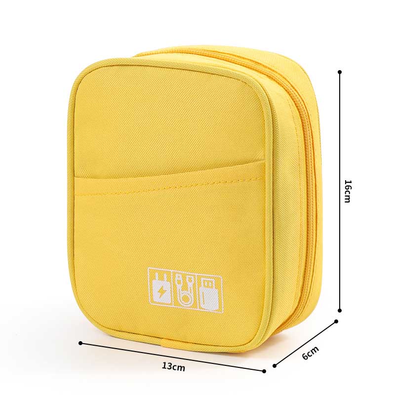 

Portable Data Cable Organizer Bag Water-proof USB Power Bank Earphone Storage Case Travel Digital Accessories Pouch жовтий