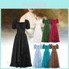 Rochie Elegantă Medievală Vintage cu Tiv Neregulat Decorată în Culori Frumoase pentru Spectacole și Evenimente de Renaștere