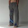 Men's 3D Feather Pattern Printed Baggy Casual Trousers,  Elastic Drawstring Waist with Pockets, for Spring Summer Home Outdoor Vacation