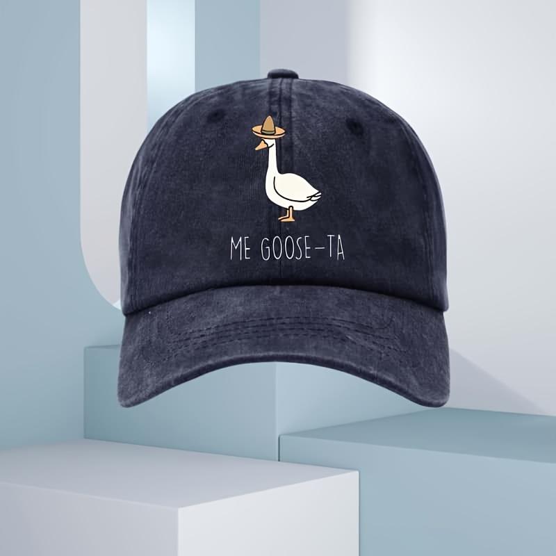 Men's and women's fashionable duck print baseball cap, outdoor sunscreen travel equipment with simple design