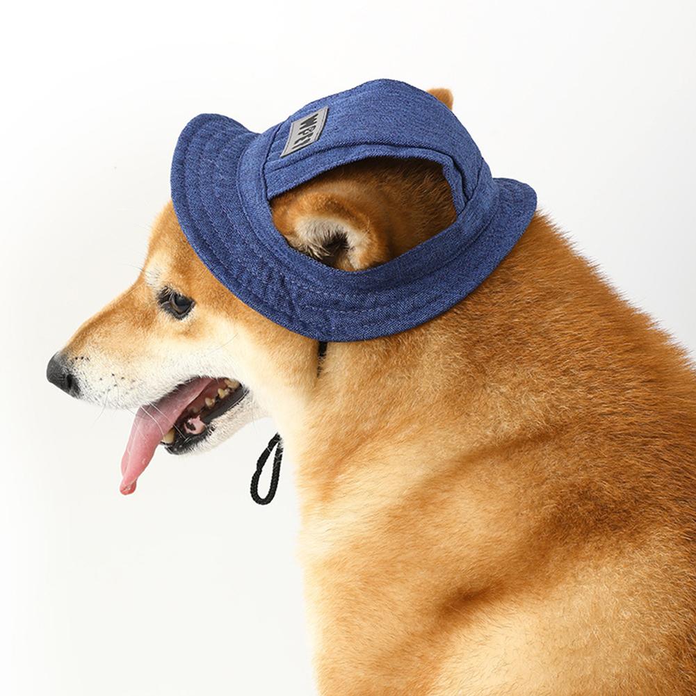 Spring Summer Pet Sun Hat for Cats and Dogs Breathable Fisherman Cap with Ear Holes Sun Protection and Shade for Outdoor Activities