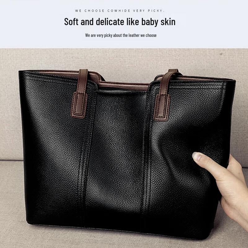 Lao Ren Tou Women's Top-Grain Leather Large Tote Bag