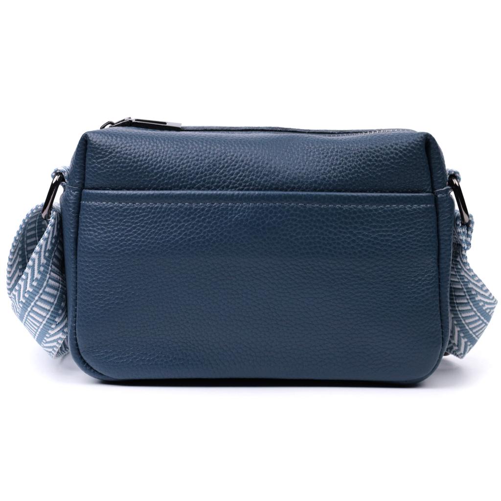 Trendy Bag with One Compartment for Stylish Women Made of Genuine Leather Vintage 22605 Blue