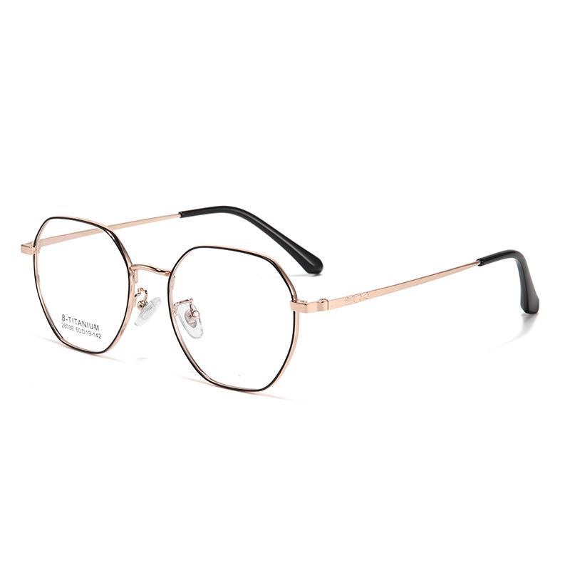 Retro Polygonal Metal Glasses Frames: Fashionable, Slim, Non-Prescription Myopia Glasses