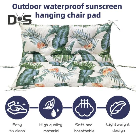 Schaukelstuhlkissen mit Rückenlehne, 2-/3-Sitzer-Gartenbank-Sitzkissen mit Bändern, wasserdichtes Outdoor-Bank-Sitzkissen für Terrassenüberdachungsmöbel
