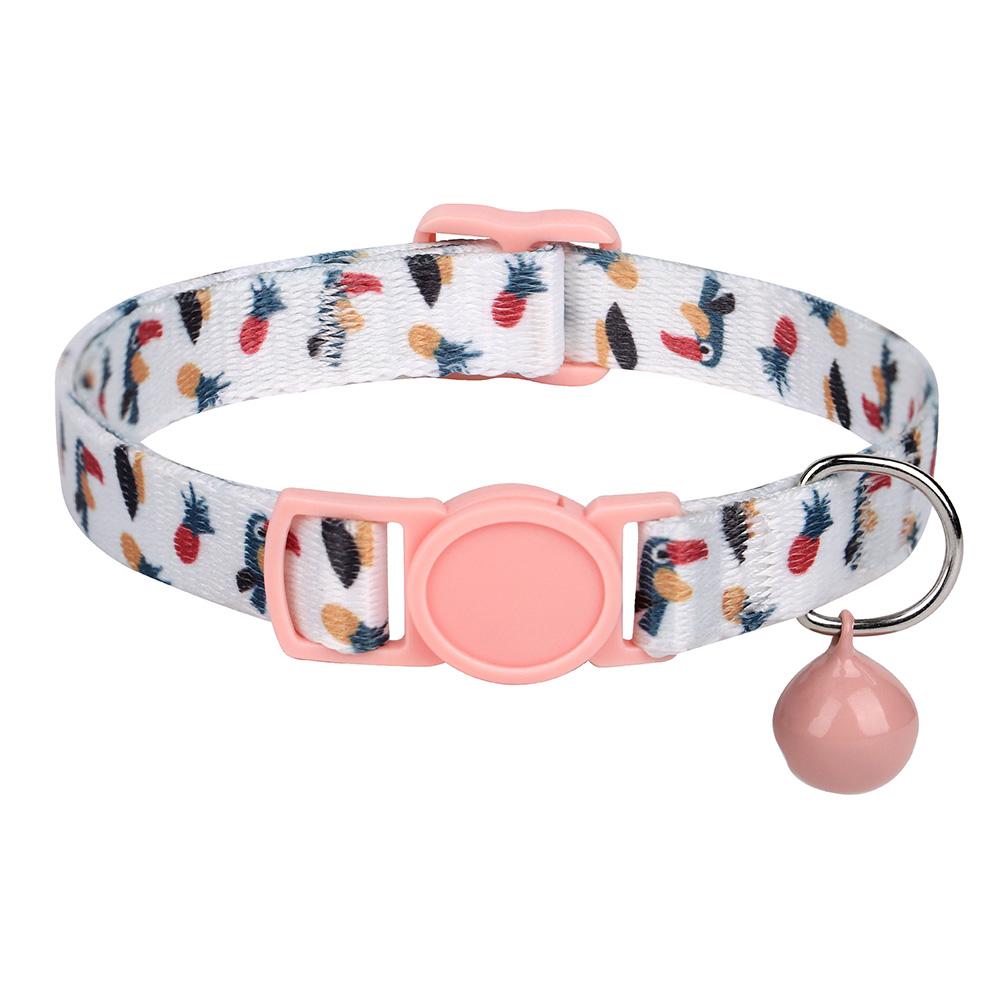 

Нейлоновый ошейник для кошек, быстросъемные ошейники для кошек, безопасные ошейники для котят и щенков, ошейник с принтом и колокольчиком, регулируемые аксессуары для кошек 18-28cm