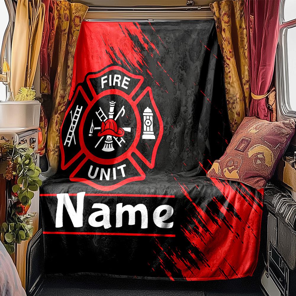 Fire Unit Rv Customize Your Name Blanket Comfortable Soft Lightweight Multiseason Blanket For Travel Camping Picnics Sofas Rvs Beds Living Rooms