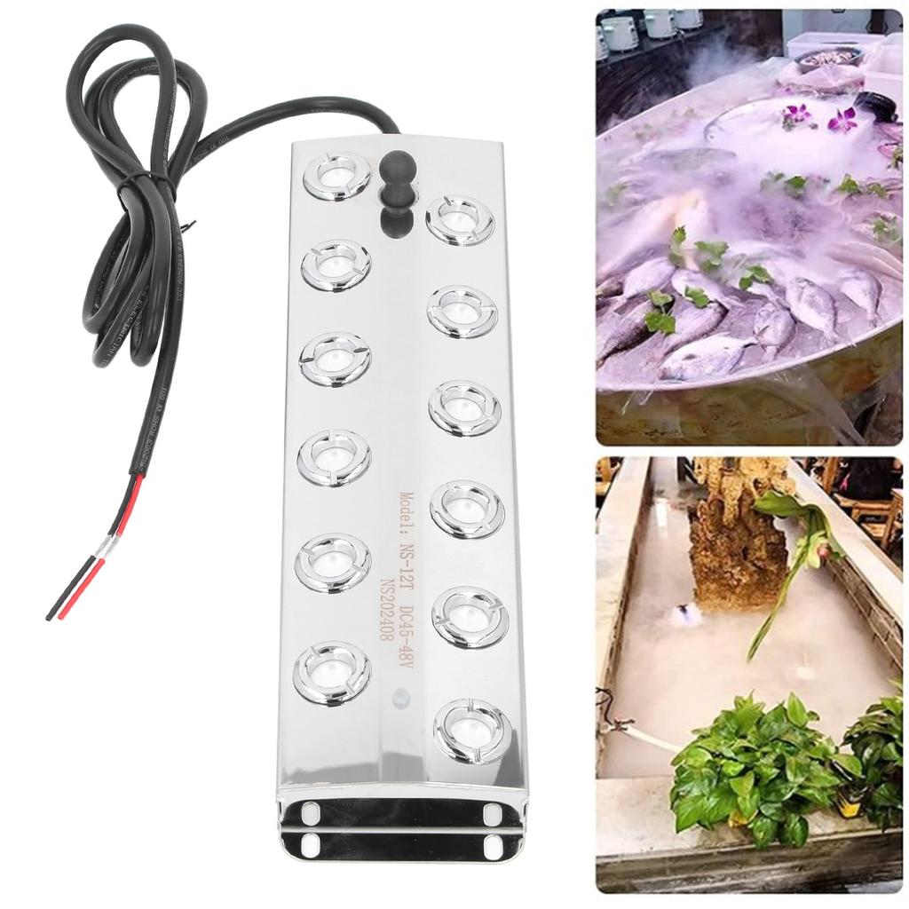 1,5m Kabel Ultrazvukový Zvlhčovač Mlhy pro Vodní Nádrže a Fontány 12 Hlav Tichý IP67 Vodotěsný Ultrazvukový Výrobník Mlhy DC45-48V