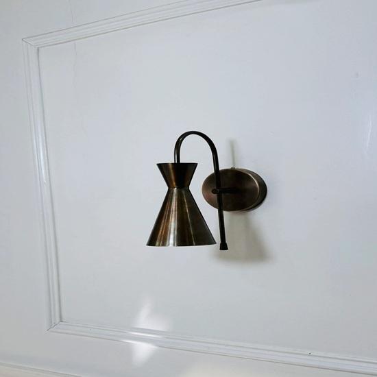 35.56 Cm Italian Brass Wall Sconce Mid Century Modern Bedside Light