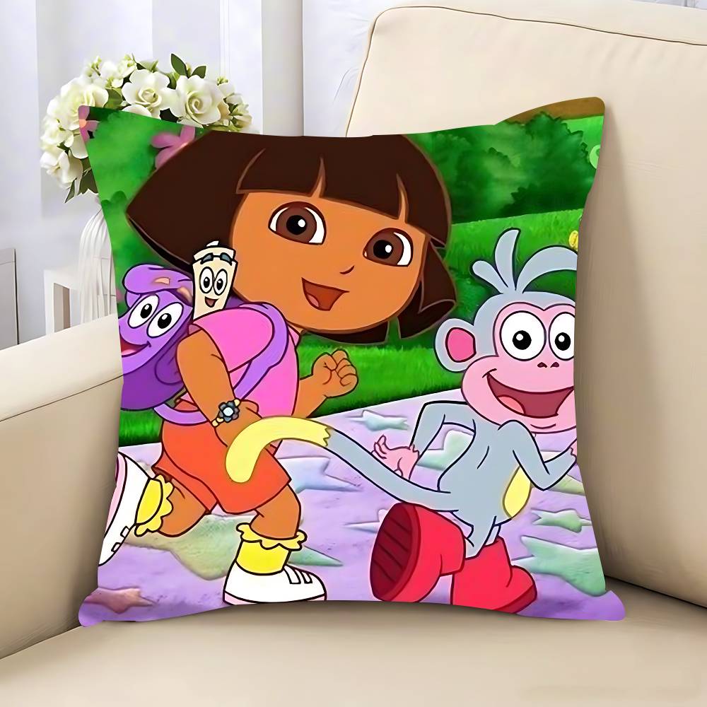 

Классическая анимация Дора-путешественница Наволочка Съемная Моющаяся Наволочка – Всесезонный Мягкий Лен 16x16in 40x40cm