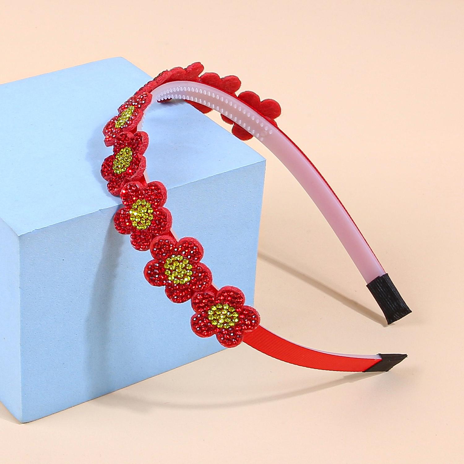 

1/3 шт. Хрустальные повязки на голову с цветами для девочек, пластиковые повязки для волос с зубчиками, милая цветочная повязка на голову, детские аксессуары для волос