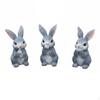 3 Pieces Easter Bunny Decor Resin Statue Set Cute Hare Figurine for Three Desktop, Courtyard,