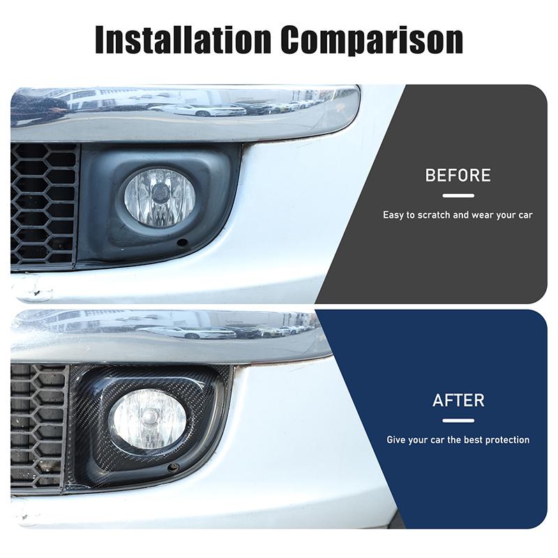 For Fiat 500 2011-2015 Real Carbon Fiber Car Front Bumper Fog Lamp Frame Cover Trim Stickers Car Exterior Accessories