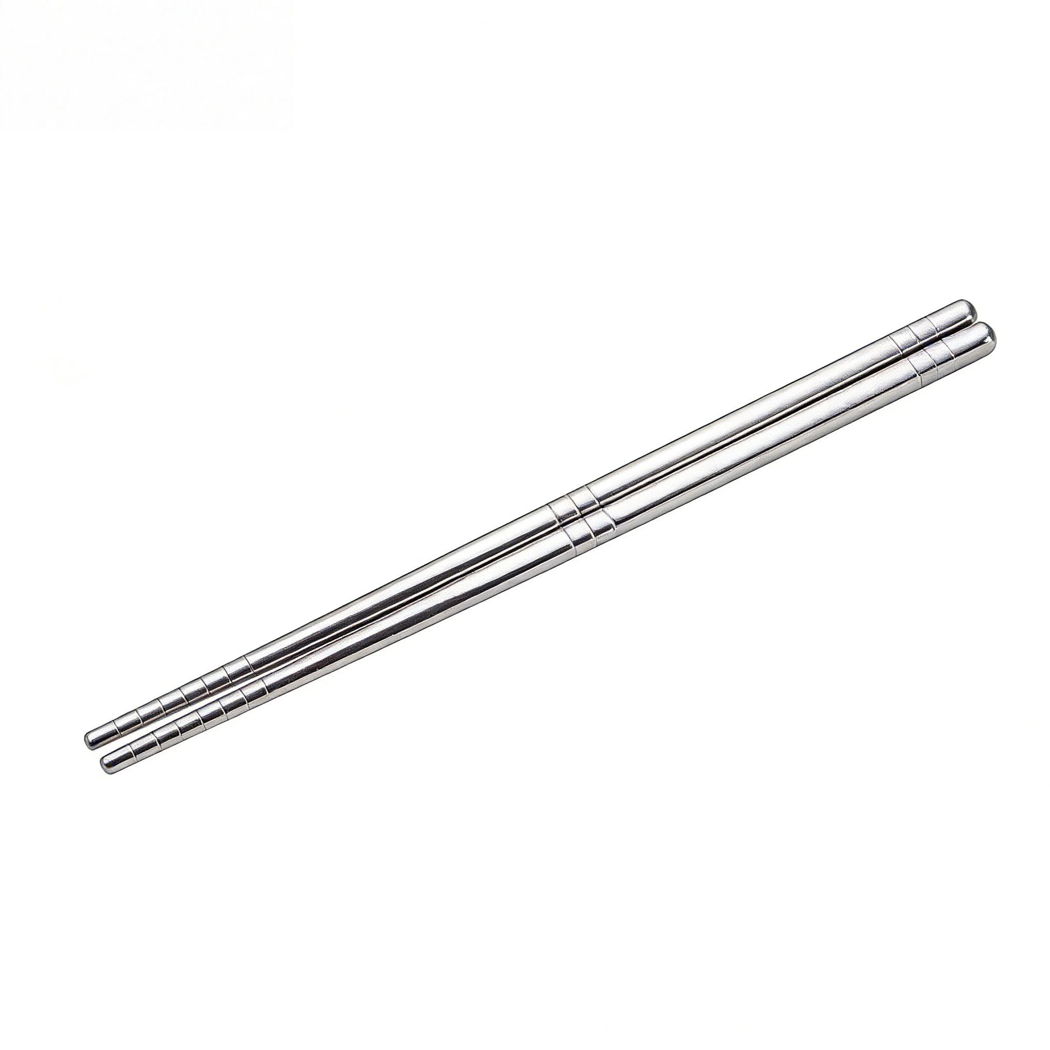 1/2/5 Pair Stainless Steel Non-slip Sushi Chopsticks Household Round Metal Chopsticks Reusable Kitchen Tableware Set
