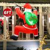 Christmas Inflatables Santa 6ft Climbing Santa Claus With Built-in LED Blow Up Christmas Holiday Decoration For Yard Garden